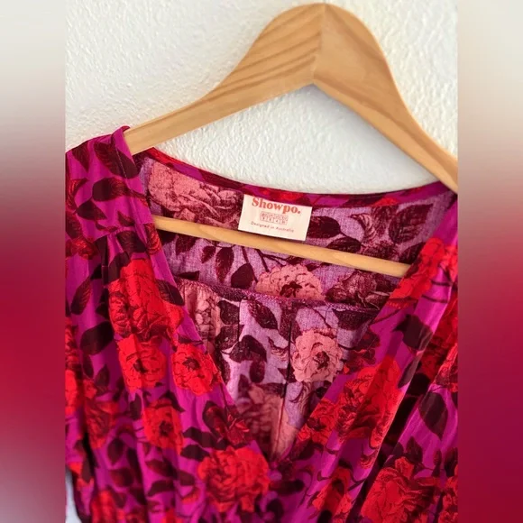 Showpo Vibrant Red and Purple Midi Dress - Picture 4 of 9